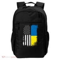 Distressed USA Ukraine Flag Stand With Ukraine Backpack thumb 0