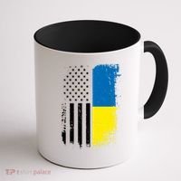 Distressed USA Ukraine Flag Stand With Ukraine Coffee Mug thumb 1