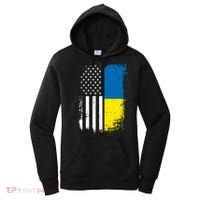 Distressed USA Ukraine Flag Stand With Ukraine Women's Hoodie thumb 0