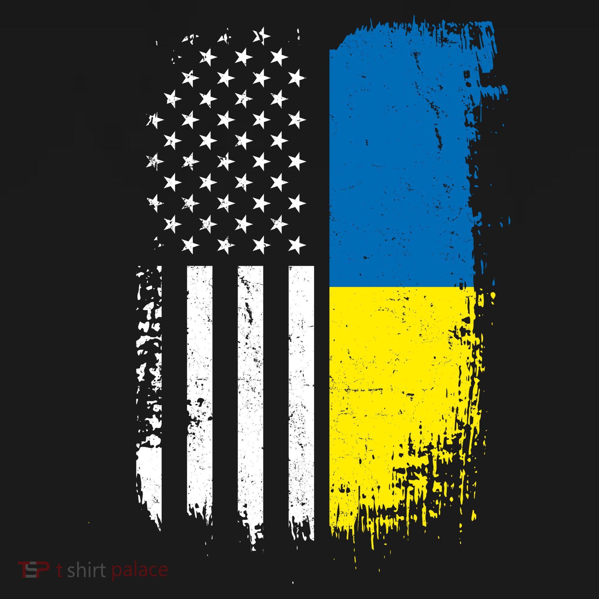 Distressed USA Ukraine Flag Stand With Ukraine Women's Hoodie