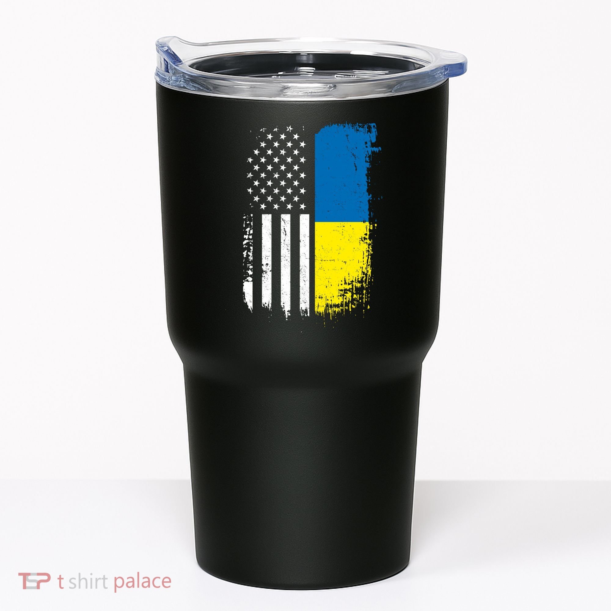 Distressed USA Ukraine Flag Stand With Ukraine Tumbler