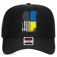 Distressed USA Ukraine Flag Stand With Ukraine Hat thumb 0