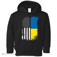 Distressed USA Ukraine Flag Stand With Ukraine Toddler Hoodie thumb 0