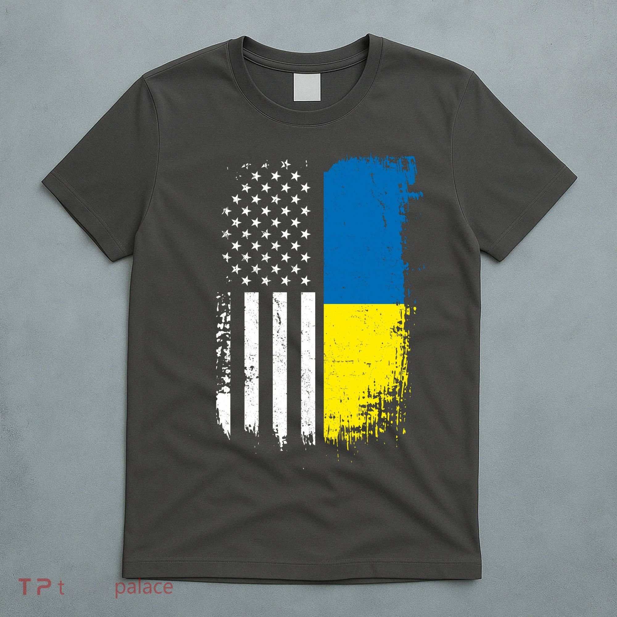 Distressed USA Ukraine Flag Stand With Ukraine T-Shirt