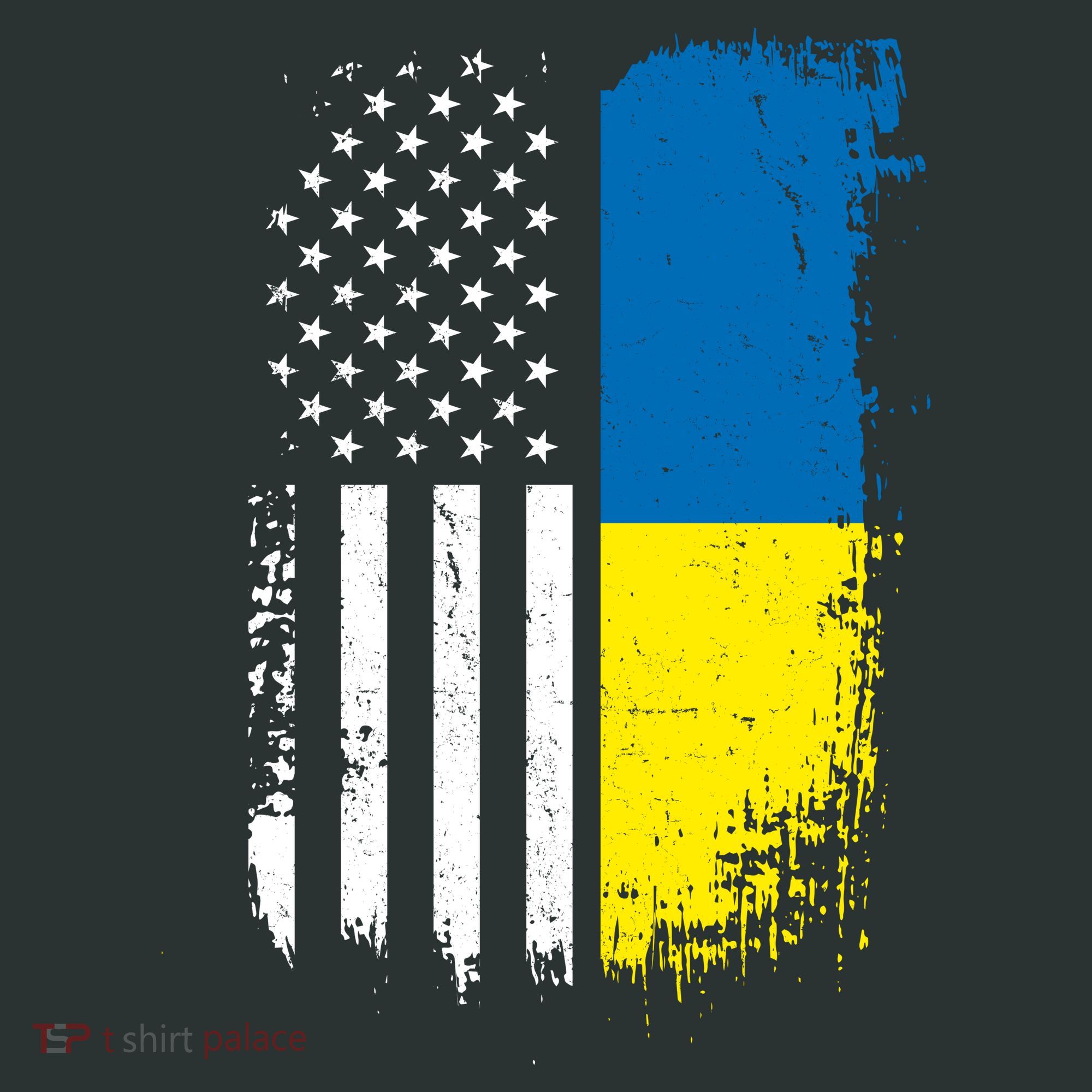Distressed USA Ukraine Flag Stand With Ukraine T-Shirt