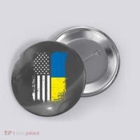 Distressed USA Ukraine Flag Stand With Ukraine Button thumb 0