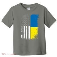 Distressed USA Ukraine Flag Stand With Ukraine Toddler T-Shirt thumb 0