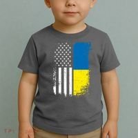 Distressed USA Ukraine Flag Stand With Ukraine Toddler T-Shirt thumb 2