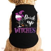 Drink Up Witches Wine Lover Drinking Halloween Costume Doggie Tank thumb 0