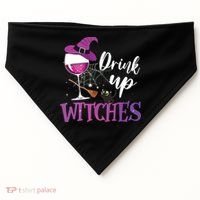 Drink Up Witches Wine Lover Drinking Halloween Costume USA-Made Doggie Bandana thumb 0