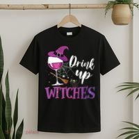Drink Up Witches Wine Lover Drinking Halloween Costume T-Shirt thumb 2