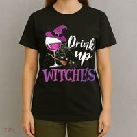 Drink Up Witches Wine Lover Drinking Halloween Costume T-Shirt thumb 4
