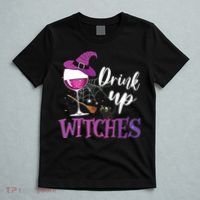 Drink Up Witches Wine Lover Drinking Halloween Costume T-Shirt thumb 5