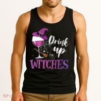 Drink Up Witches Wine Lover Drinking Halloween Costume Tank Top thumb 3