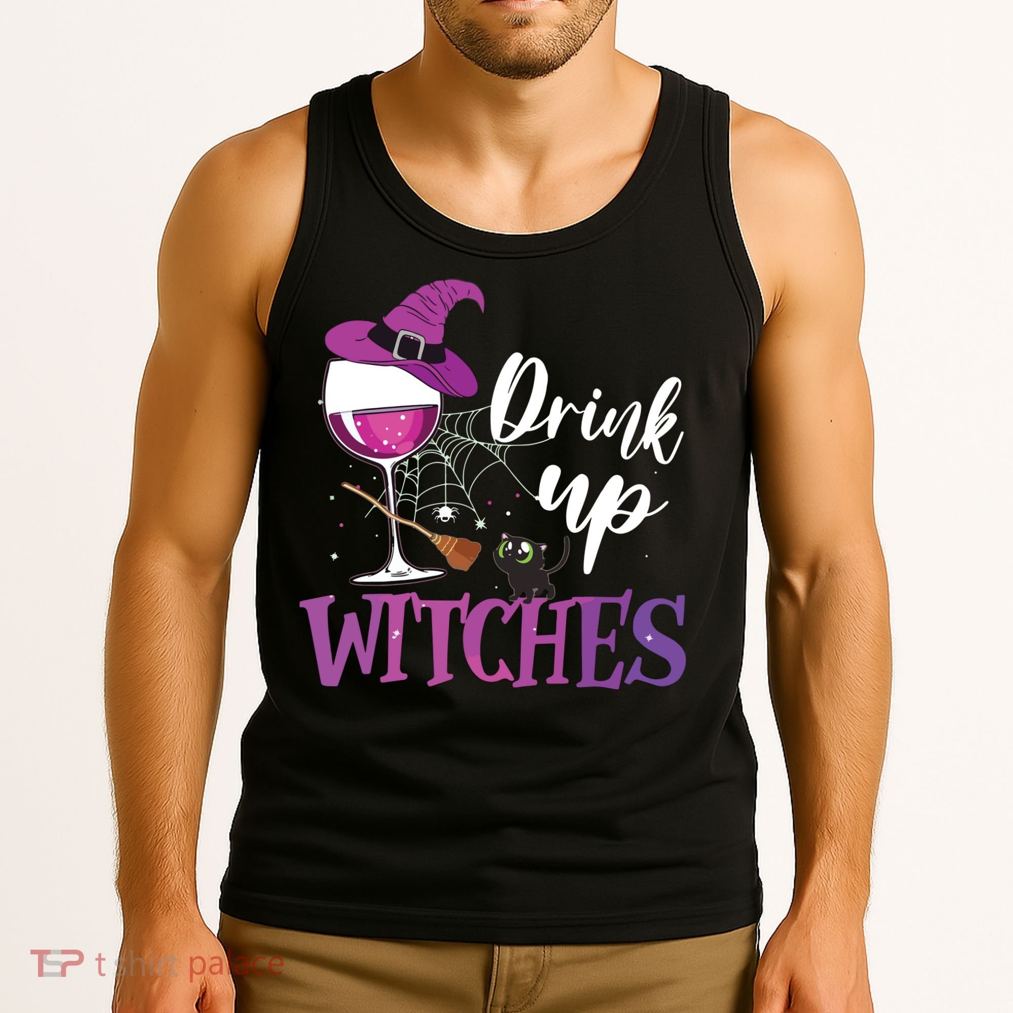 Drink Up Witches Wine Lover Drinking Halloween Costume Tank Top
