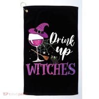 Drink Up Witches Wine Lover Drinking Halloween Costume Golf Towel thumb 0