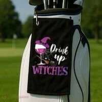 Drink Up Witches Wine Lover Drinking Halloween Costume Golf Towel thumb 2