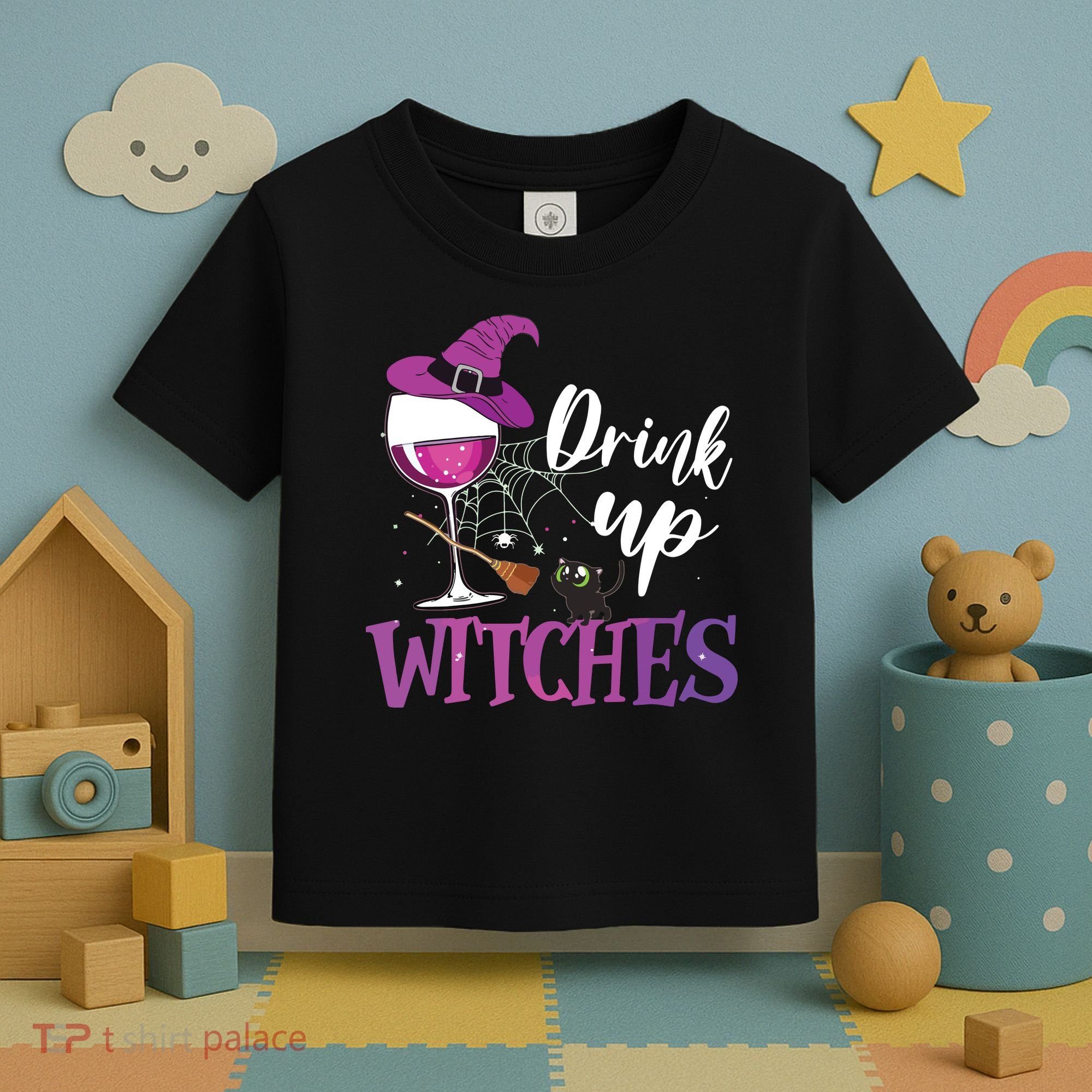 Drink Up Witches Wine Lover Drinking Halloween Costume Toddler T-Shirt