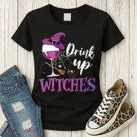 Drink Up Witches Wine Lover Drinking Halloween Costume Women's T-Shirt thumb 3