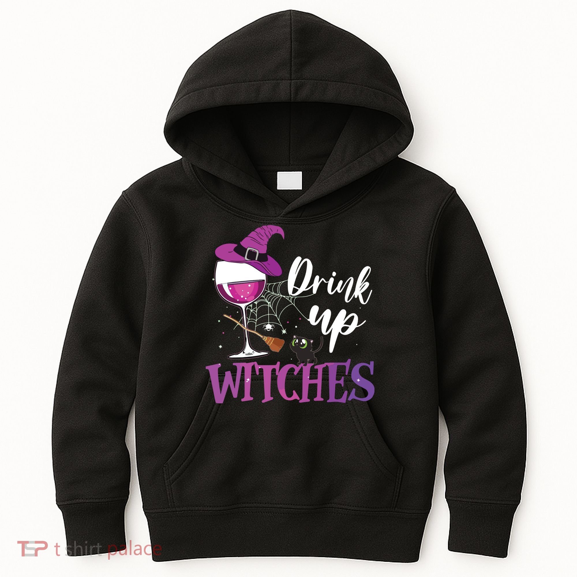 Drink Up Witches Wine Lover Drinking Halloween Costume Kids Hoodie