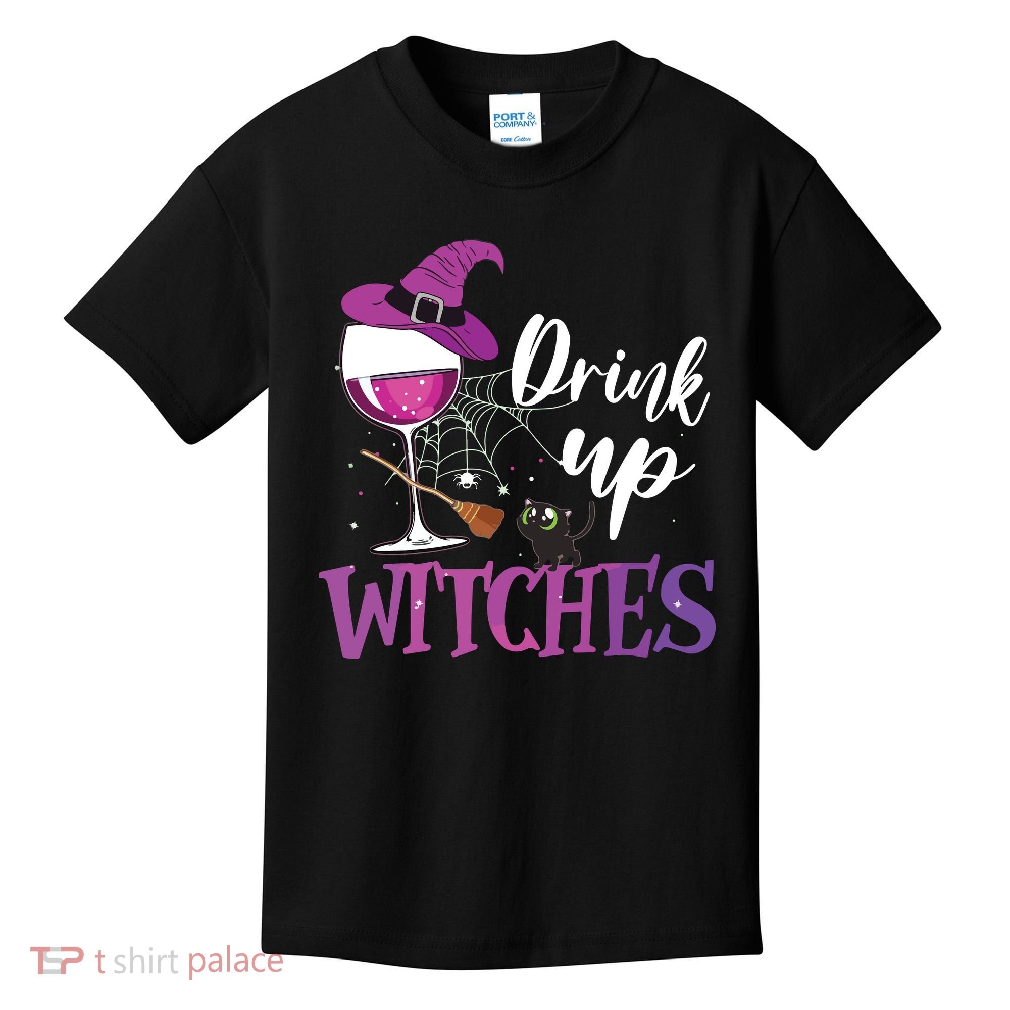 Drink Up Witches Wine Lover Drinking Halloween Costume Kids T-Shirt