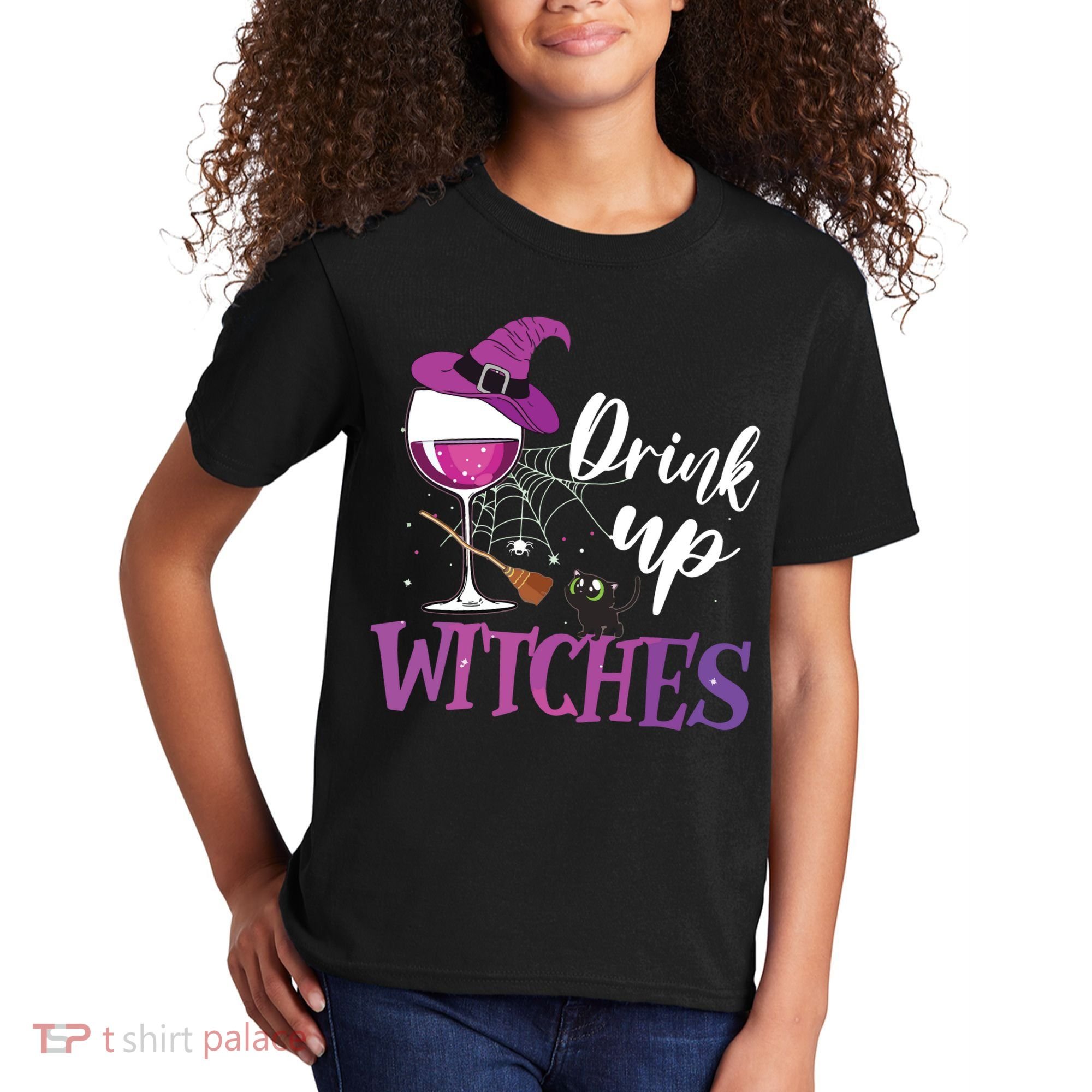 Drink Up Witches Wine Lover Drinking Halloween Costume Kids T-Shirt