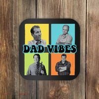 Dad Vibes 90s Dad Vibes Retro Funny Coaster thumb 0