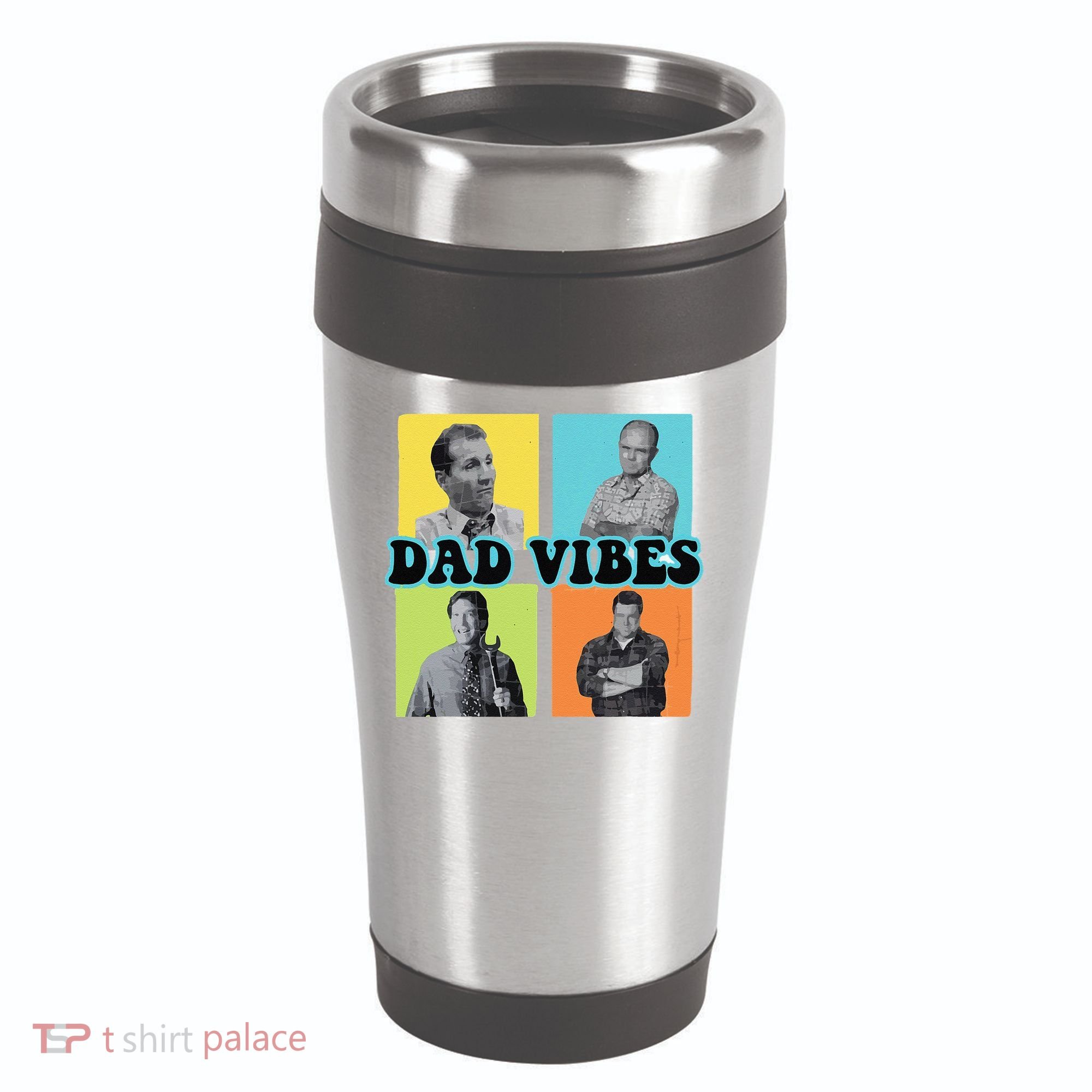 Dad Vibes 90s Dad Vibes Retro Funny 16oz Travel Tumbler