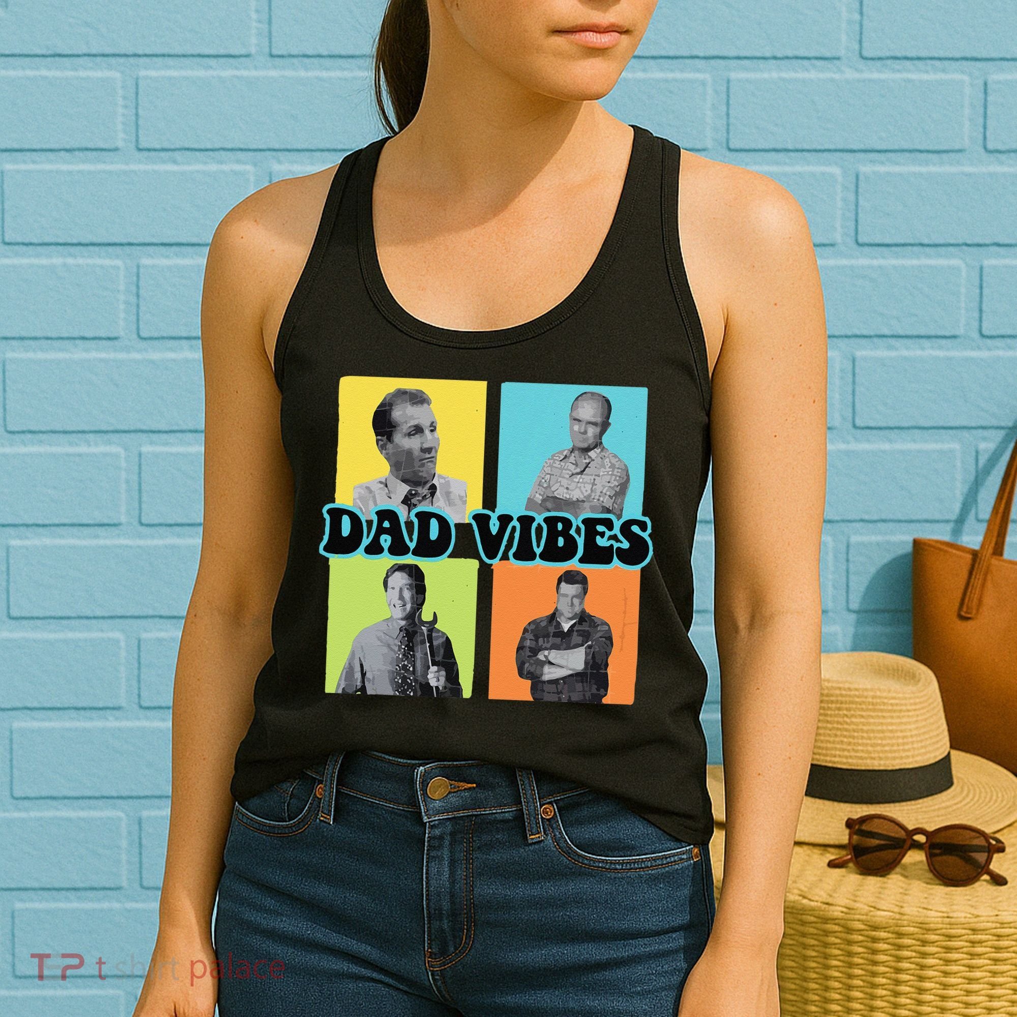 Dad Vibes 90s Dad Vibes Retro Funny Women's Tank Top