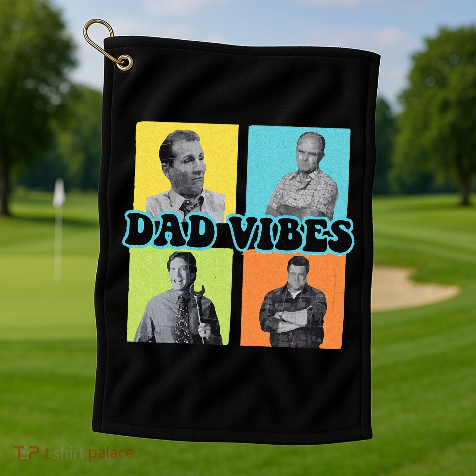 Dad Vibes 90s Dad Vibes Retro Funny Golf Towel