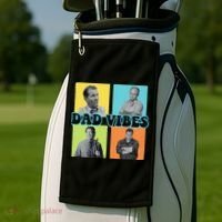 Dad Vibes 90s Dad Vibes Retro Funny Golf Towel thumb 2