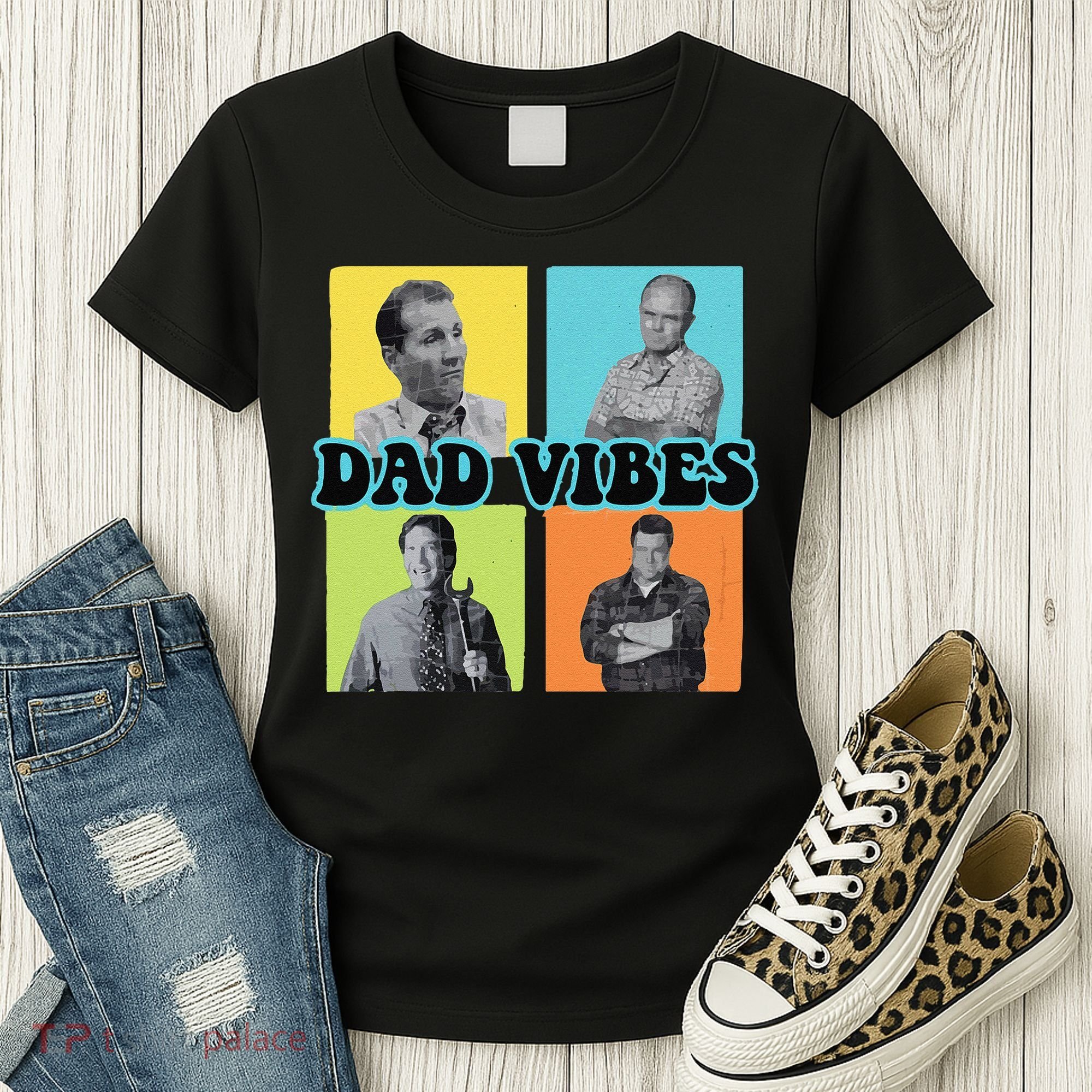 Dad Vibes 90s Dad Vibes Retro Funny Women's T-Shirt