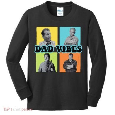 Dad Vibes 90s Dad Vibes Retro Funny Kids Long Sleeve Shirt