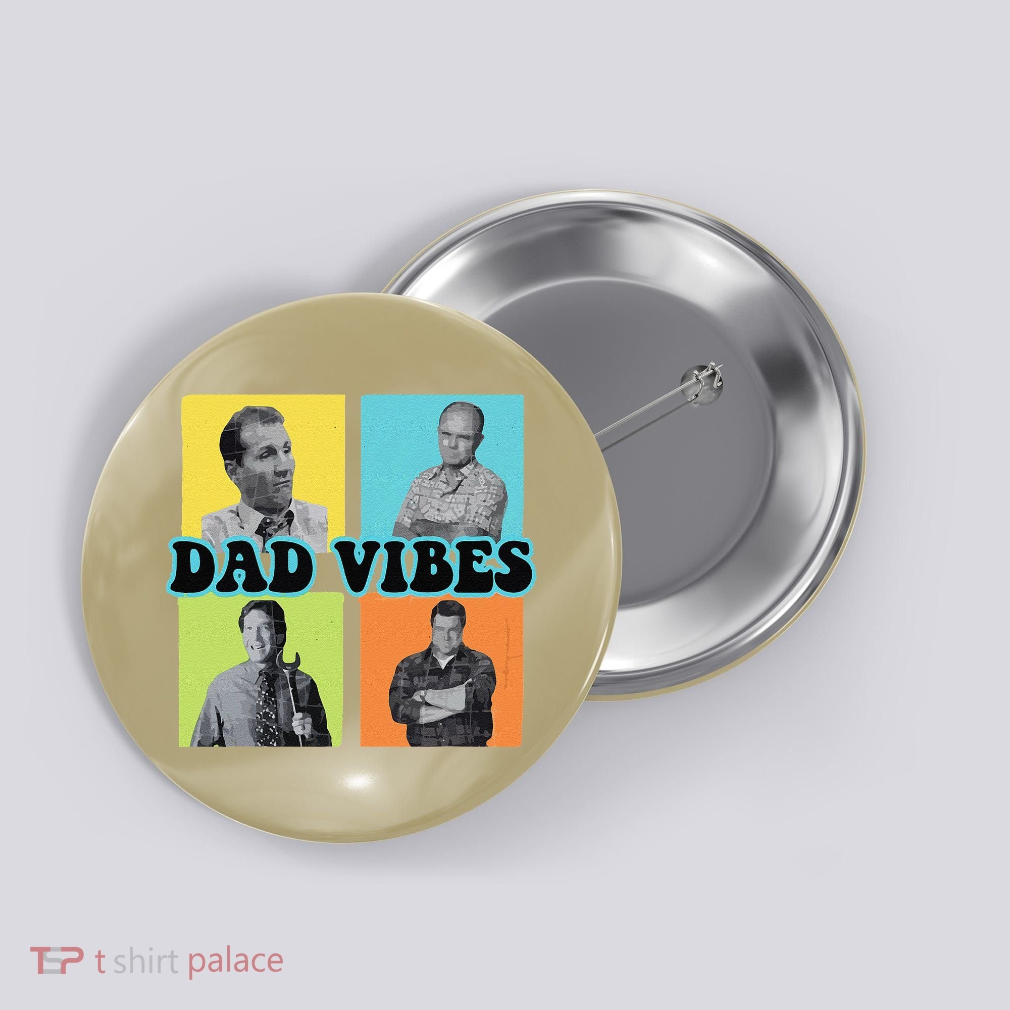 Dad Vibes 90s Dad Vibes Retro Funny Button