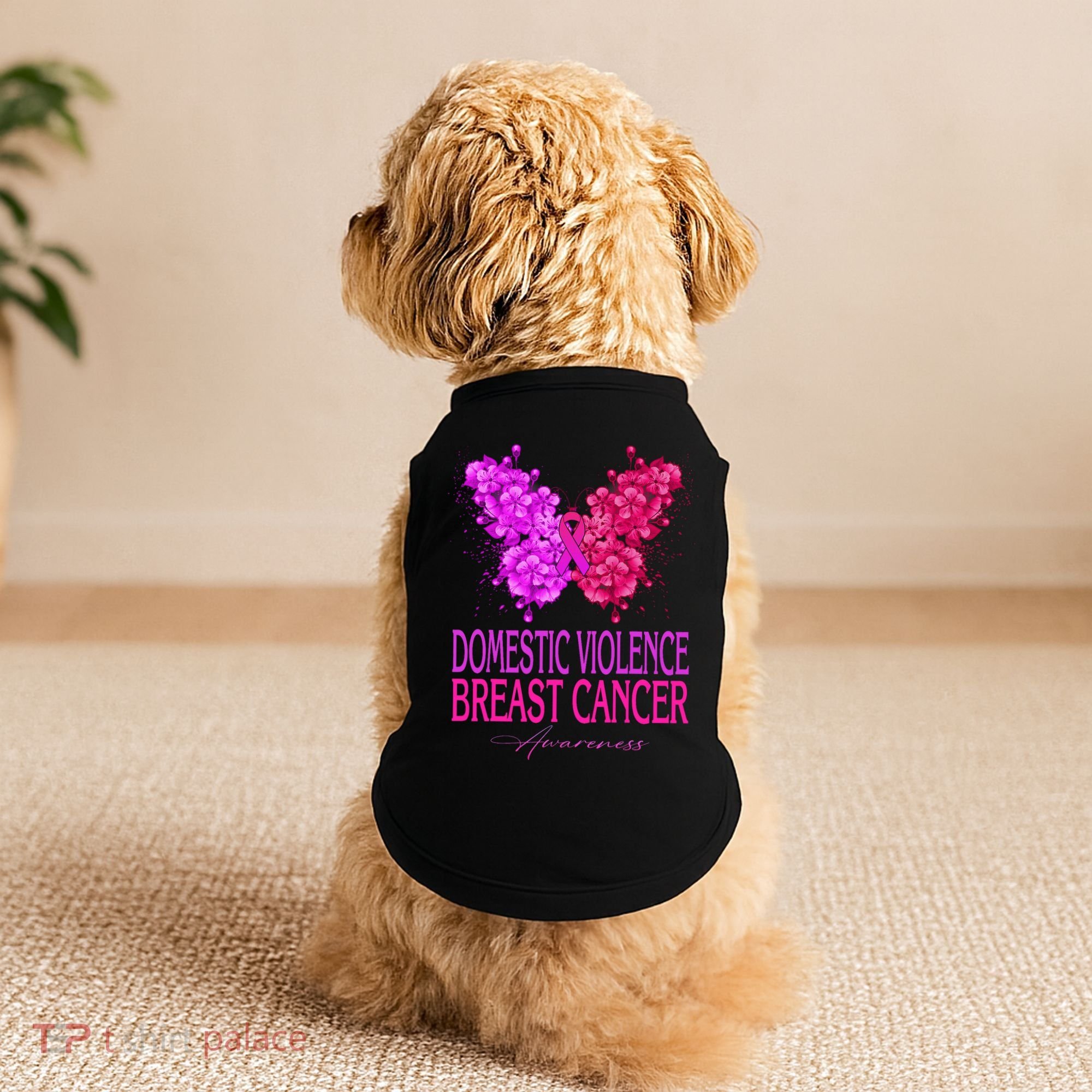 Domestic Violence And Breast Cancer Awareness Month Doggie Tank