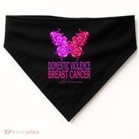 Domestic Violence And Breast Cancer Awareness Month USA-Made Doggie Bandana thumb 0