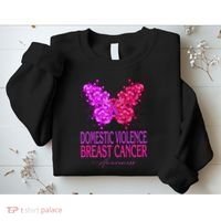 Domestic Violence And Breast Cancer Awareness Month Sweatshirt thumb 2