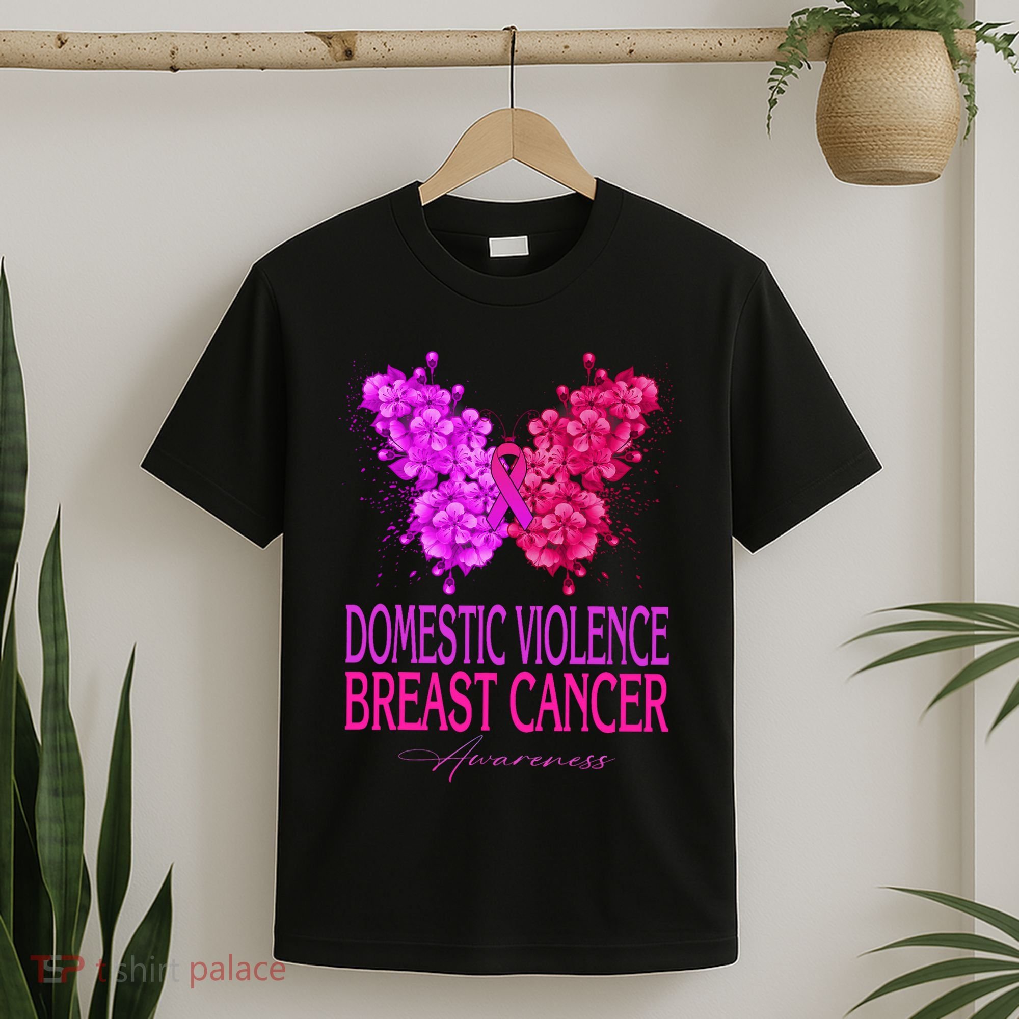 Domestic Violence And Breast Cancer Awareness Month T-Shirt