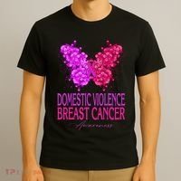 Domestic Violence And Breast Cancer Awareness Month T-Shirt thumb 3