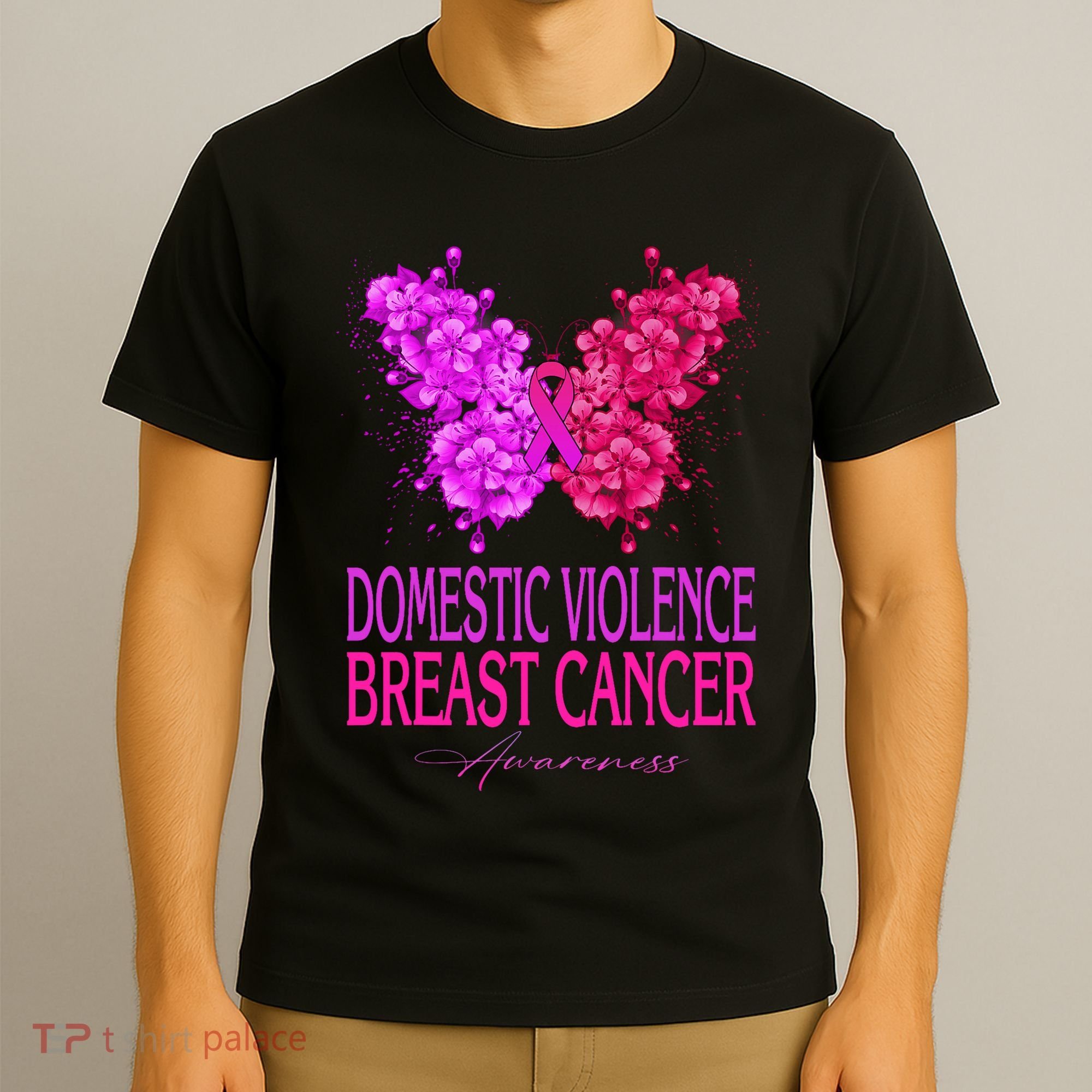 Domestic Violence And Breast Cancer Awareness Month T-Shirt