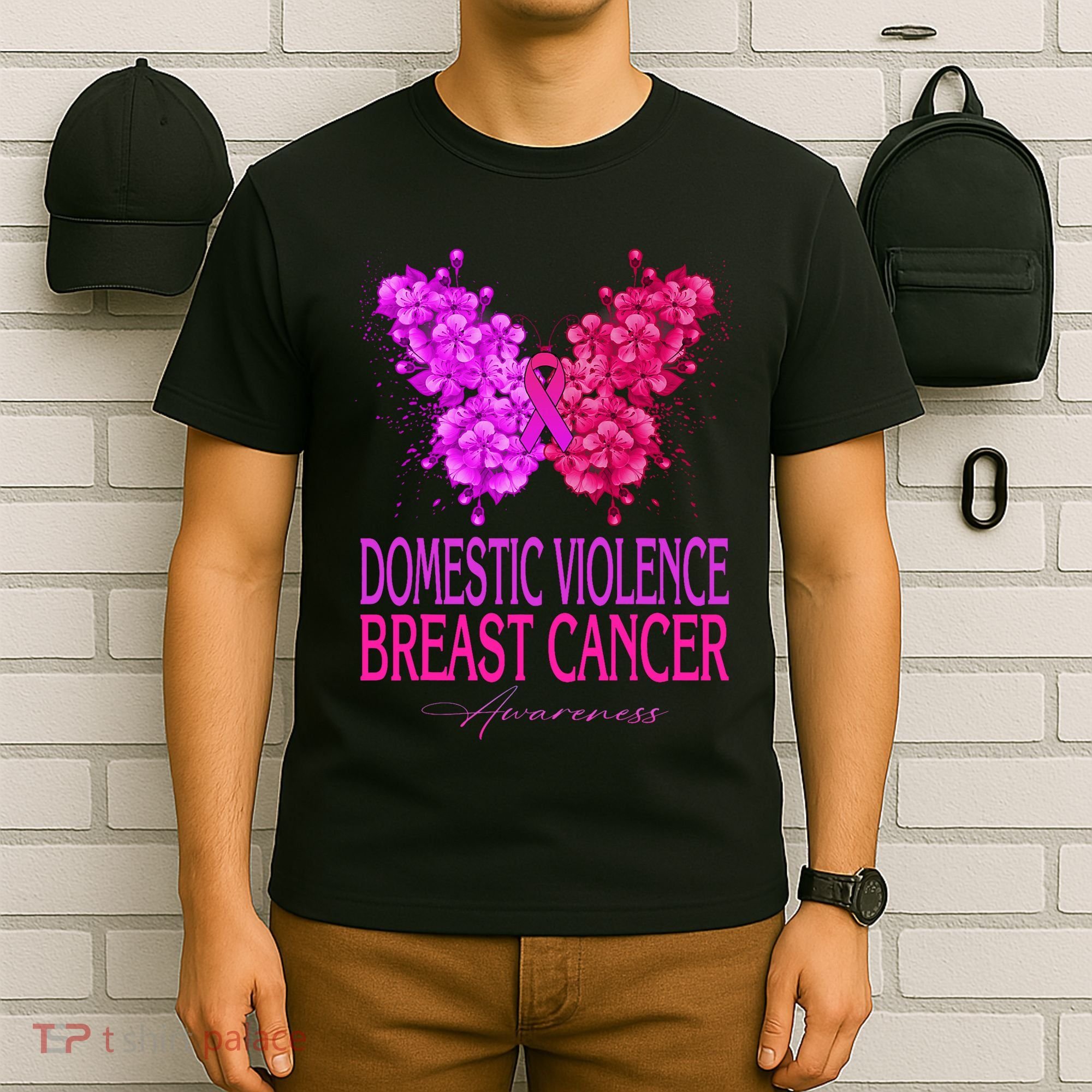 Domestic Violence And Breast Cancer Awareness Month T-Shirt