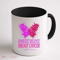 Domestic Violence And Breast Cancer Awareness Month Coffee Mug thumb 1