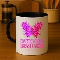 Domestic Violence And Breast Cancer Awareness Month Coffee Mug thumb 4