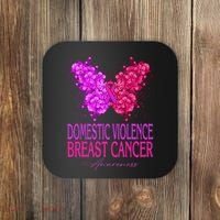 Domestic Violence And Breast Cancer Awareness Month Coaster thumb 0