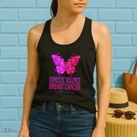 Domestic Violence And Breast Cancer Awareness Month Women's Tank Top thumb 2