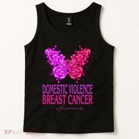 Domestic Violence And Breast Cancer Awareness Month Tank Top thumb 2