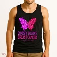 Domestic Violence And Breast Cancer Awareness Month Tank Top thumb 3