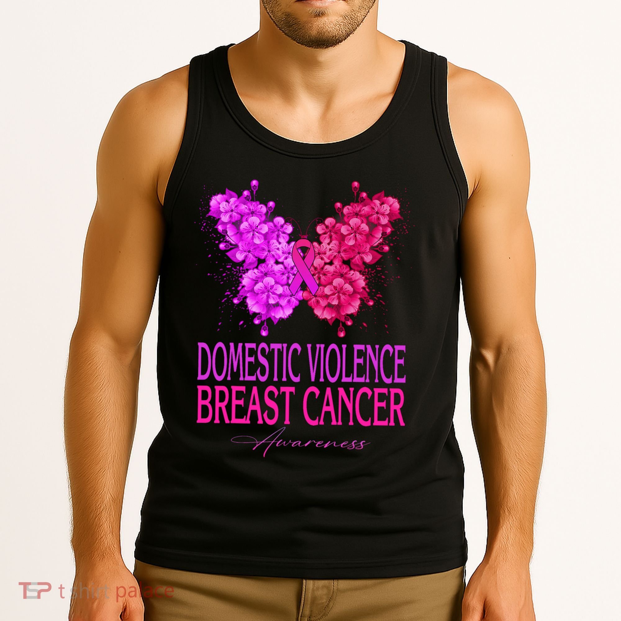 Domestic Violence And Breast Cancer Awareness Month Tank Top