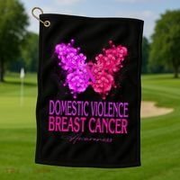 Domestic Violence And Breast Cancer Awareness Month Golf Towel thumb 1