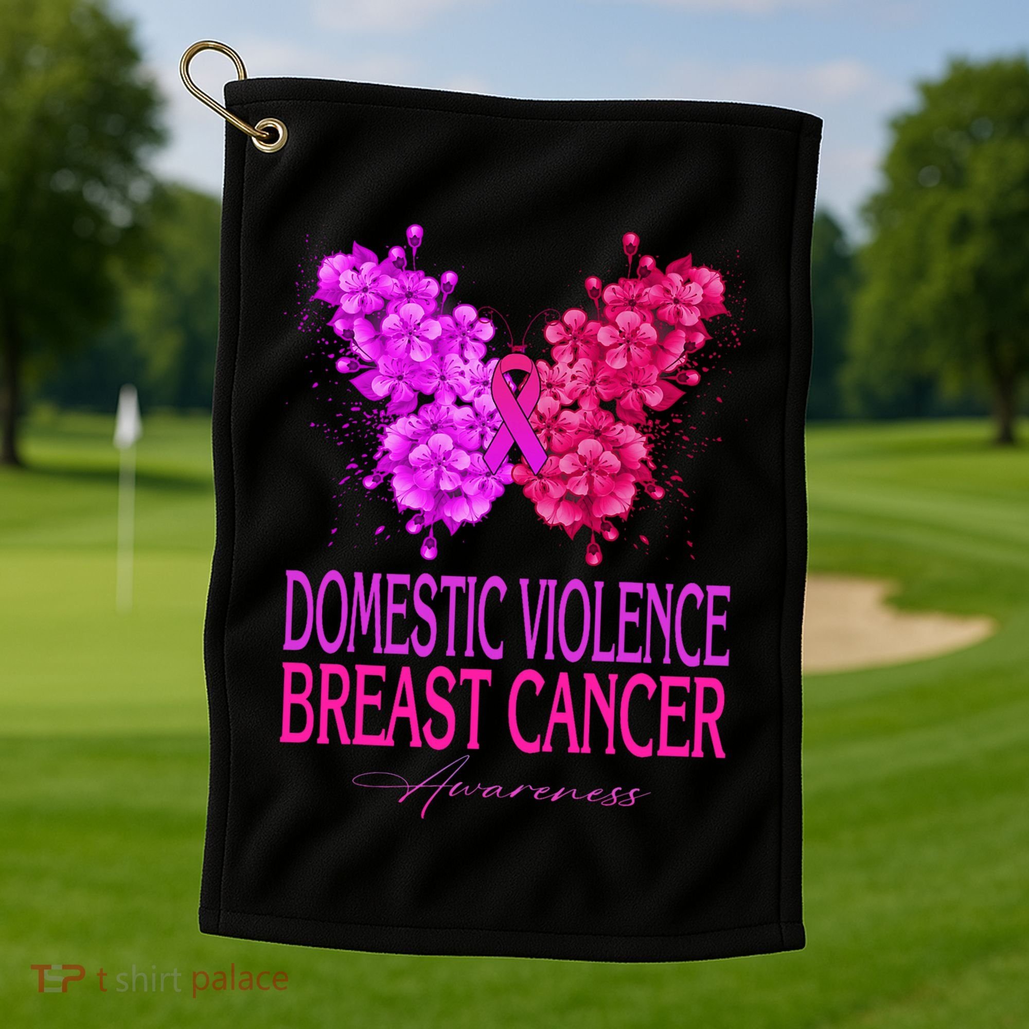 Domestic Violence And Breast Cancer Awareness Month Golf Towel